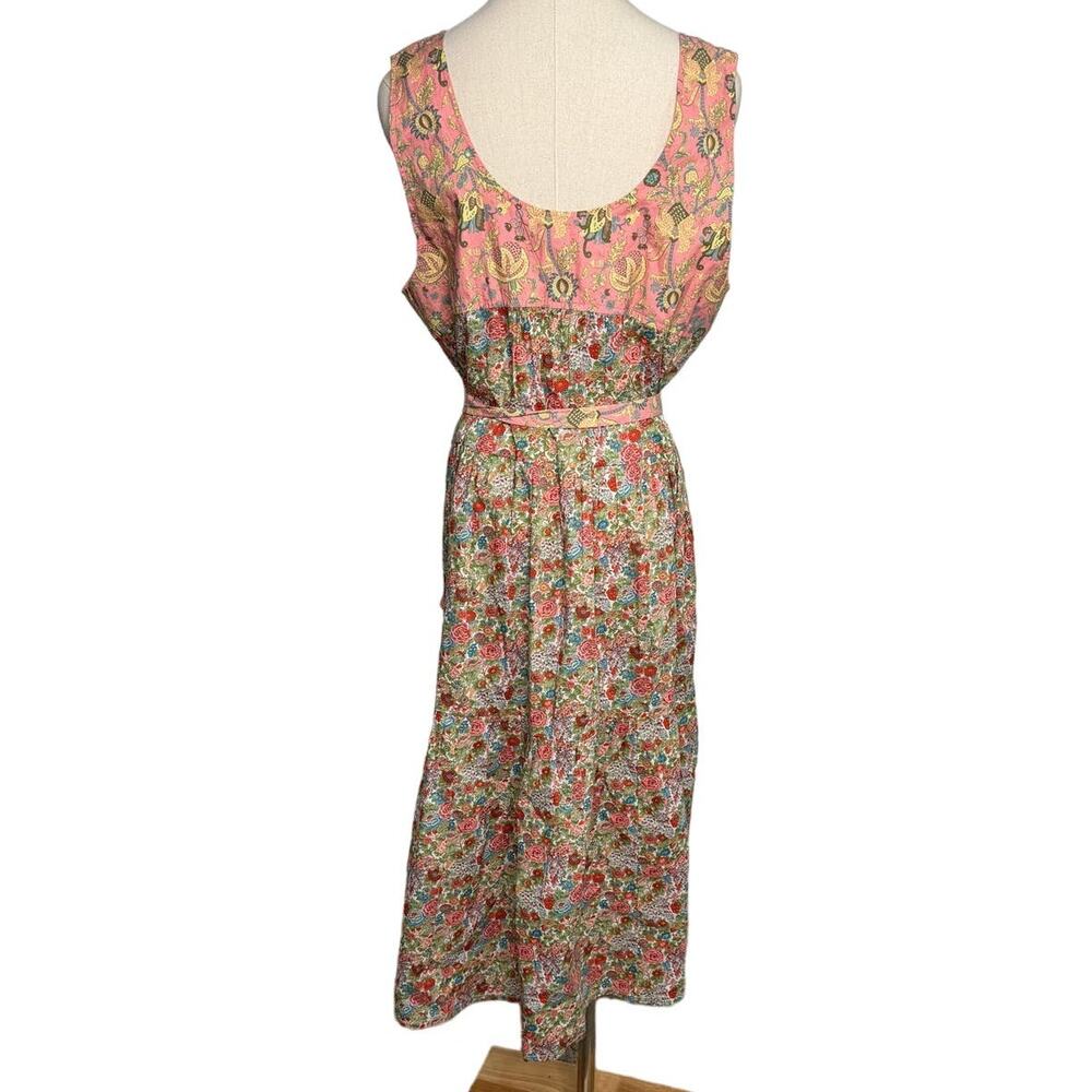 Roller Rabbit Elysian Day Coley Dress belted floral 100% cotton size large L - Picture 6 of 10